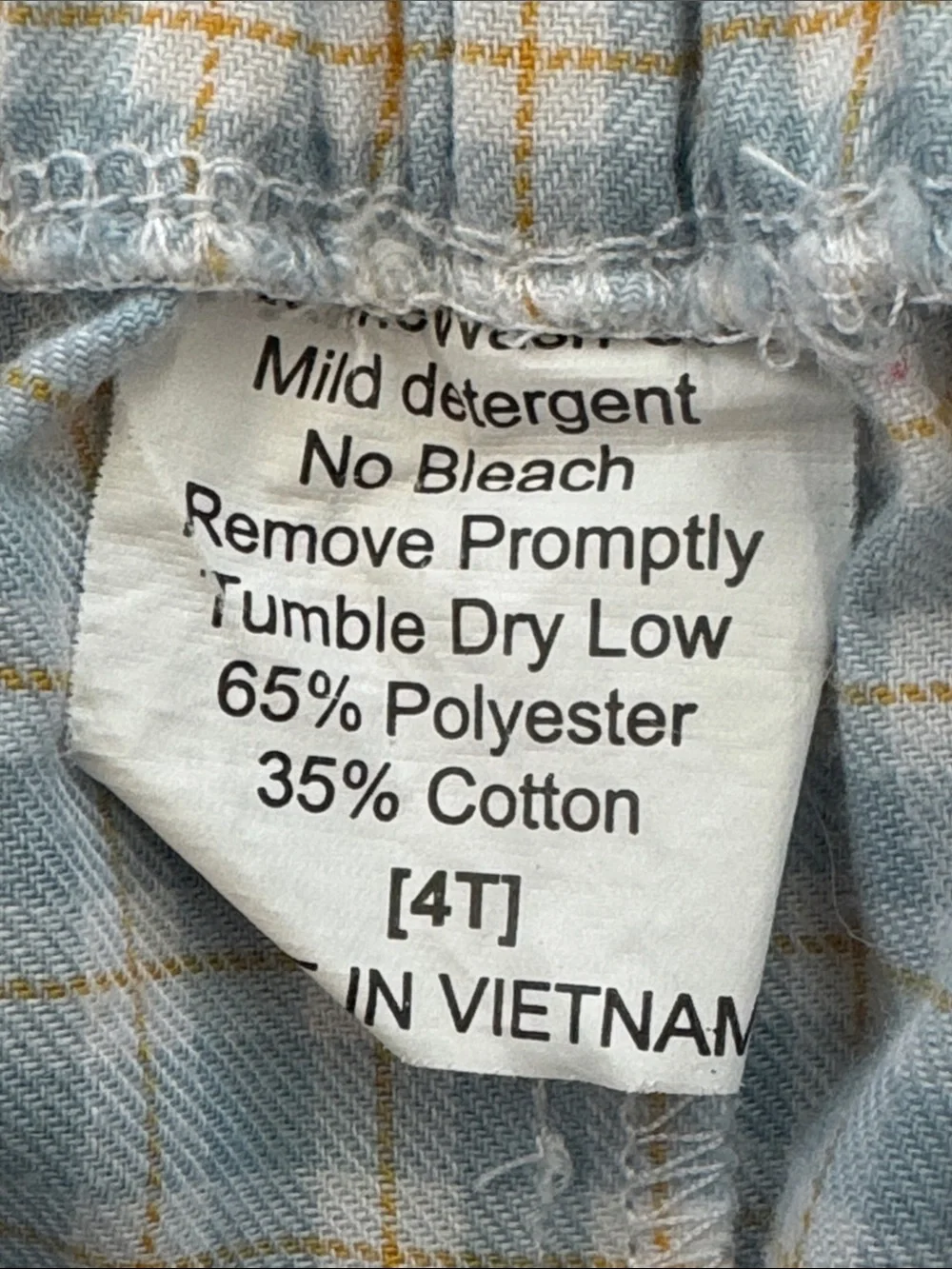 Stitchy Fish Light Blue And Yellow Plaid Boys Pants